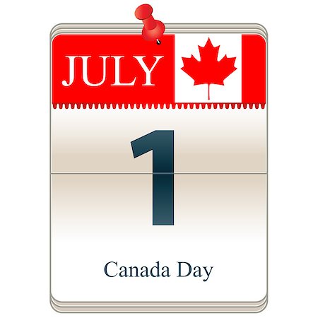 day of calendar with birthday - Vector of the date white block calendar Canada Day, July 1st Stock Photo - Budget Royalty-Free & Subscription, Code: 400-07318882