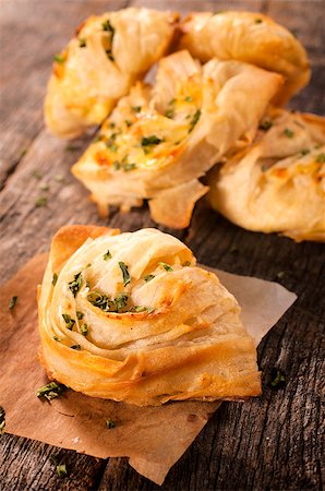 Homemade pastry with cheese.selective focus on the front pastry Stockbilder - Microstock & Abonnement, Bildnummer: 400-07318922