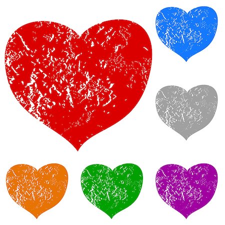 simsearch:400-07222476,k - Grunge hearts set on a white background Fotografie stock - Microstock e Abbonamento, Codice: 400-07319518