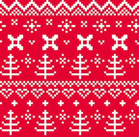 Traditional christmas knitted ornamental pattern  with trees Stock Photo - Budget Royalty-Free & Subscription, Code: 400-07319936