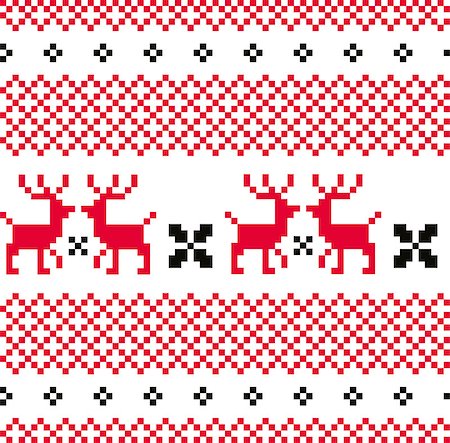 deer ornament - Norwegian seamless pattern with Deers. Vector Illustration Stock Photo - Budget Royalty-Free & Subscription, Code: 400-07319937