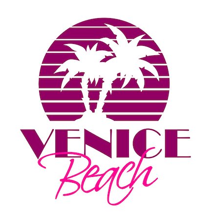 Vector illustration of Venise Beach vintage style logo Stock Photo - Budget Royalty-Free & Subscription, Code: 400-07310027