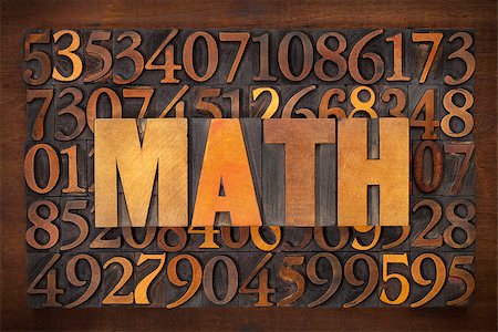 simsearch:400-07179122,k - math (mathematics) word in vintage letterpress wood type against number background Stock Photo - Budget Royalty-Free & Subscription, Code: 400-07310062