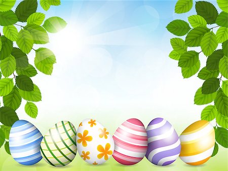 Vector illustration of the Card by Easter with beautiful eggs Photographie de stock - Aubaine LD & Abonnement, Code: 400-07310087