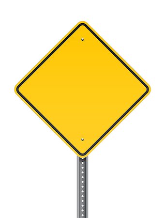 simsearch:400-08187897,k - Vector illustration of a blank warning yellow road sign Stock Photo - Budget Royalty-Free & Subscription, Code: 400-07310099