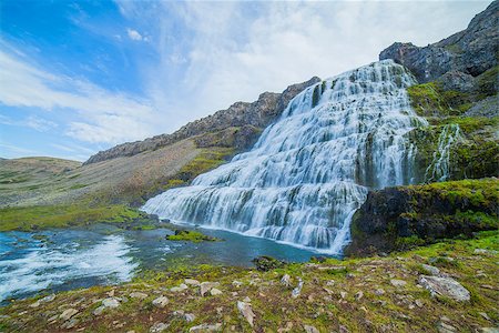 simsearch:400-07756743,k - Dynjandi is the most famous and beautiful waterfall of the West Fjords in Iceland. Foto de stock - Super Valor sin royalties y Suscripción, Código: 400-07310250