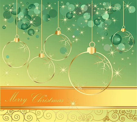 Happy New Year background gold and green Stockbilder - Microstock & Abonnement, Bildnummer: 400-07311924