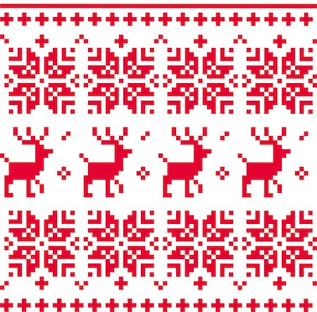 simsearch:400-05329259,k - Christmas knitted pattern with reindeer Foto de stock - Royalty-Free Super Valor e Assinatura, Número: 400-07312071