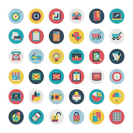 report document icon - Retro flat  network icons vector collection Stock Photo - Budget Royalty-Free & Subscription, Code: 400-07312151