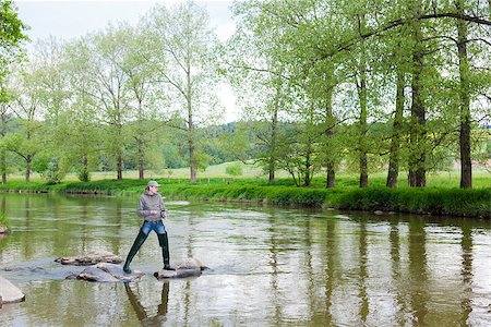 simsearch:400-06852239,k - woman fishing in Sazava river, Czech Republic Photographie de stock - Aubaine LD & Abonnement, Code: 400-07312569