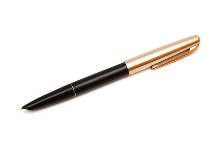 Modern fountain pen on a white background Fotografie stock - Microstock e Abbonamento, Codice: 400-07312651