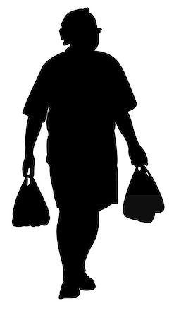 man carrying bags,shopping, silhouette vector Photographie de stock - Aubaine LD & Abonnement, Code: 400-07313037