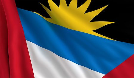 A flag of Antigua and Barbuda in the wind Stock Photo - Budget Royalty-Free & Subscription, Code: 400-07313154