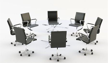 simsearch:400-04296484,k - Black chairs around a glass office table Foto de stock - Super Valor sin royalties y Suscripción, Código: 400-07313160