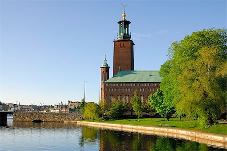 simsearch:400-07429060,k - Stockholm City Hall. Photographie de stock - Aubaine LD & Abonnement, Code: 400-07313285