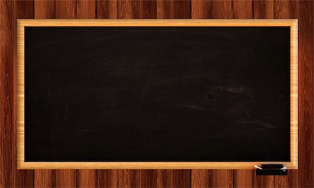 empty classroom wall - blackboard on wooden wall Stock Photo - Budget Royalty-Free & Subscription, Code: 400-07313722