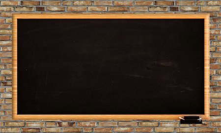 empty classroom wall - blackboard on brick wall Stock Photo - Budget Royalty-Free & Subscription, Code: 400-07313723