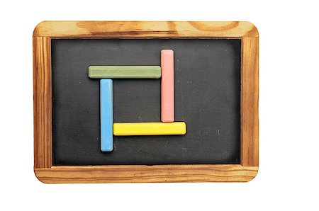 Set of colorful chalk on blackboard Stock Photo - Budget Royalty-Free & Subscription, Code: 400-07313834
