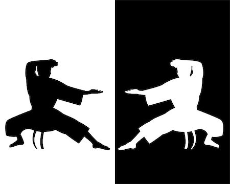 Two karate on the black and white backgrounds Photographie de stock - Aubaine LD & Abonnement, Code: 400-07324178