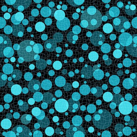 simsearch:400-07053213,k - Dark seamless background with blue balls and netting of thin wavy lines  (vector eps 10) Stock Photo - Budget Royalty-Free & Subscription, Code: 400-07324314