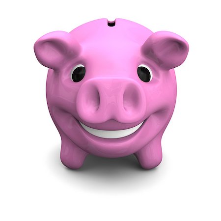 simsearch:400-07088405,k - Happy pink piggy bank, concept of savings and investments, isolated on white background Foto de stock - Super Valor sin royalties y Suscripción, Código: 400-07324383