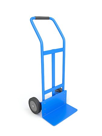 simsearch:400-07262064,k - Blue hand truck on white background Stock Photo - Budget Royalty-Free & Subscription, Code: 400-07324696