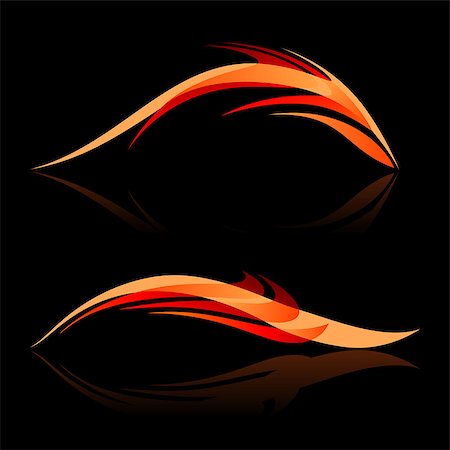 Abstract design elements in red and orange shades on black background Stock Photo - Budget Royalty-Free & Subscription, Code: 400-07325192