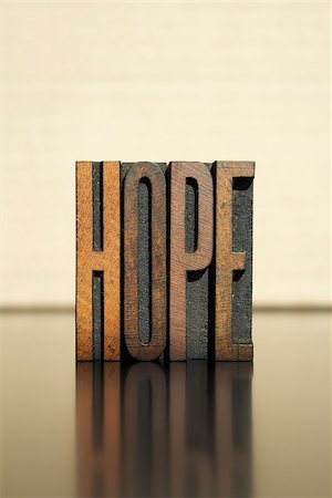 The word HOPE written in vintage letterpress type Stock Photo - Budget Royalty-Free & Subscription, Code: 400-07325567