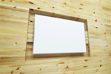 simsearch:400-08403168,k - blank billboard on the wooden facade. 3d render Stock Photo - Budget Royalty-Free & Subscription, Code: 400-07326093