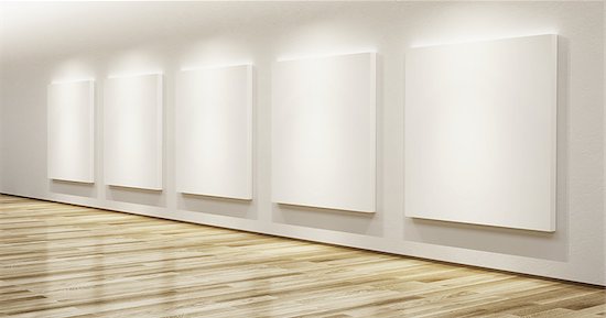 blank pictures in the gallery, 3d rendering Stock Photo - Royalty-Free, Artist: auris, Image code: 400-07326100