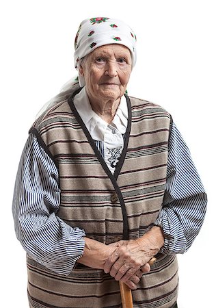 simsearch:400-06365837,k - Portrait of a smiling senior woman looking at the camera. Over white background. Stockbilder - Microstock & Abonnement, Bildnummer: 400-07326175