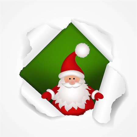 paper torn curl - Happy Christmas Poster, With Gradient Mesh, Vector Illustration Foto de stock - Super Valor sin royalties y Suscripción, Código: 400-07326558