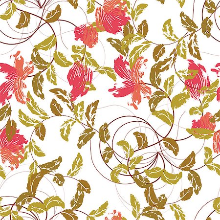 simsearch:400-07510594,k - Elegant floral wallpaper - seamless pattern Stock Photo - Budget Royalty-Free & Subscription, Code: 400-07326590