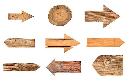 simsearch:400-07322547,k - collection of various empty wooden sign on white background Stockbilder - Microstock & Abonnement, Bildnummer: 400-07326706