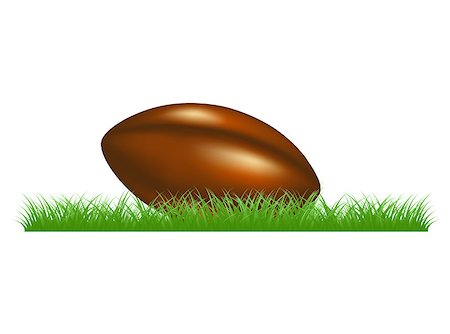 simsearch:400-06083555,k - Retro rugby ball lying in grass on white background Stockbilder - Microstock & Abonnement, Bildnummer: 400-07326837