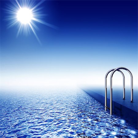summer and pressure - high resolution 3D illustration of a swimming pool Stock Photo - Budget Royalty-Free & Subscription, Code: 400-07327140