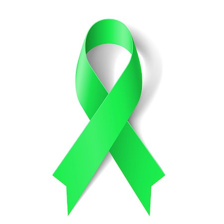simsearch:400-07257297,k - Kidney cancer awareness green ribbon on white background. Stock Photo - Budget Royalty-Free & Subscription, Code: 400-07327429