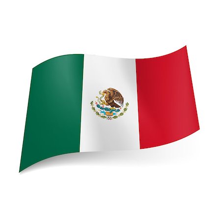 simsearch:400-06202298,k - National flag of Mexico: green, white and red vertical stripes with coat-of-arms on central band. Photographie de stock - Aubaine LD & Abonnement, Code: 400-07327446
