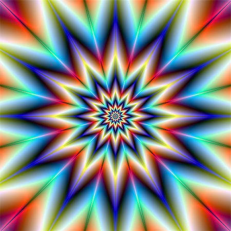 simsearch:400-06699301,k - Digital abstract fractal image with a twelve pointed star design in blue, pink and white. Stock Photo - Budget Royalty-Free & Subscription, Code: 400-07327481