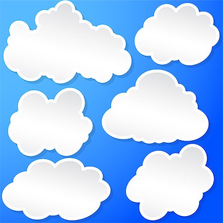 Set of clouds in the sky. Vector illustration Stock Photo - Budget Royalty-Free & Subscription, Code: 400-07327640