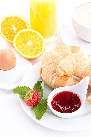 simsearch:400-04626602,k - traditional french breakfast croissant isolated on white background Stock Photo - Budget Royalty-Free & Subscription, Code: 400-07328574