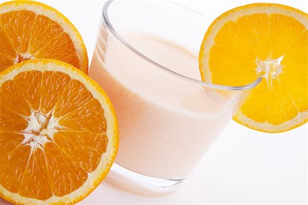 simsearch:400-08494395,k - fresh tasty orange yoghurt shake dessert isolated on white background Foto de stock - Super Valor sin royalties y Suscripción, Código: 400-07328601