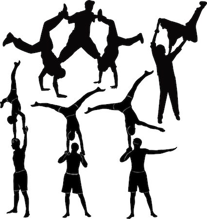 simsearch:400-08553334,k - Gymnasts acrobats representation Stock Photo - Budget Royalty-Free & Subscription, Code: 400-07328619