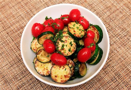 eggplant stew - Fried zucchini and tomatoes with herbs Stock Photo - Budget Royalty-Free & Subscription, Code: 400-07328649