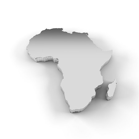 simsearch:400-07954595,k - High resolution map of Africa in 3D in silver and including a clipping path. Photographie de stock - Aubaine LD & Abonnement, Code: 400-07328705