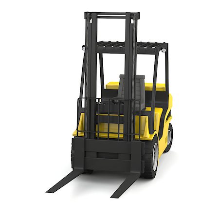 Modern yellow forklift isolated on white background Fotografie stock - Microstock e Abbonamento, Codice: 400-07328727