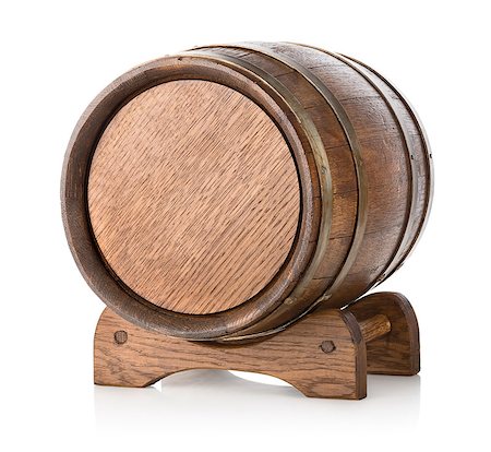 simsearch:400-03952840,k - Wooden barrel on stand isolated on a white background Foto de stock - Super Valor sin royalties y Suscripción, Código: 400-07328735