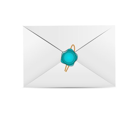 simsearch:400-04789565,k - White Envelope Icon with Wax Seal Vector Illustration Stockbilder - Microstock & Abonnement, Bildnummer: 400-07328856