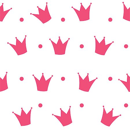 Princess Crown Seamless Pattern Background Vector Illustration. Stock Photo - Budget Royalty-Free & Subscription, Code: 400-07328859