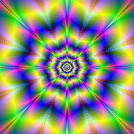 simsearch:400-06067180,k - Digital abstract fractal image with a octagon flower design in yellow, blue, pink and green. Foto de stock - Super Valor sin royalties y Suscripción, Código: 400-07329124